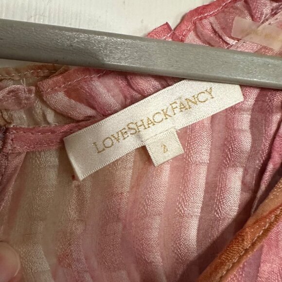 LoveShackFancy Moxie Mini Dress Watercolor Pink Silk Size 2 - Picture 6 of 7
